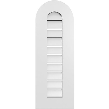Ekena Millwork Round Top Surface Mount PVC Gable Vent: Functional, w/ 3-1/2"W x 1"P Standard Frame, 12"W x 34"H GVPRT12X3401SF
